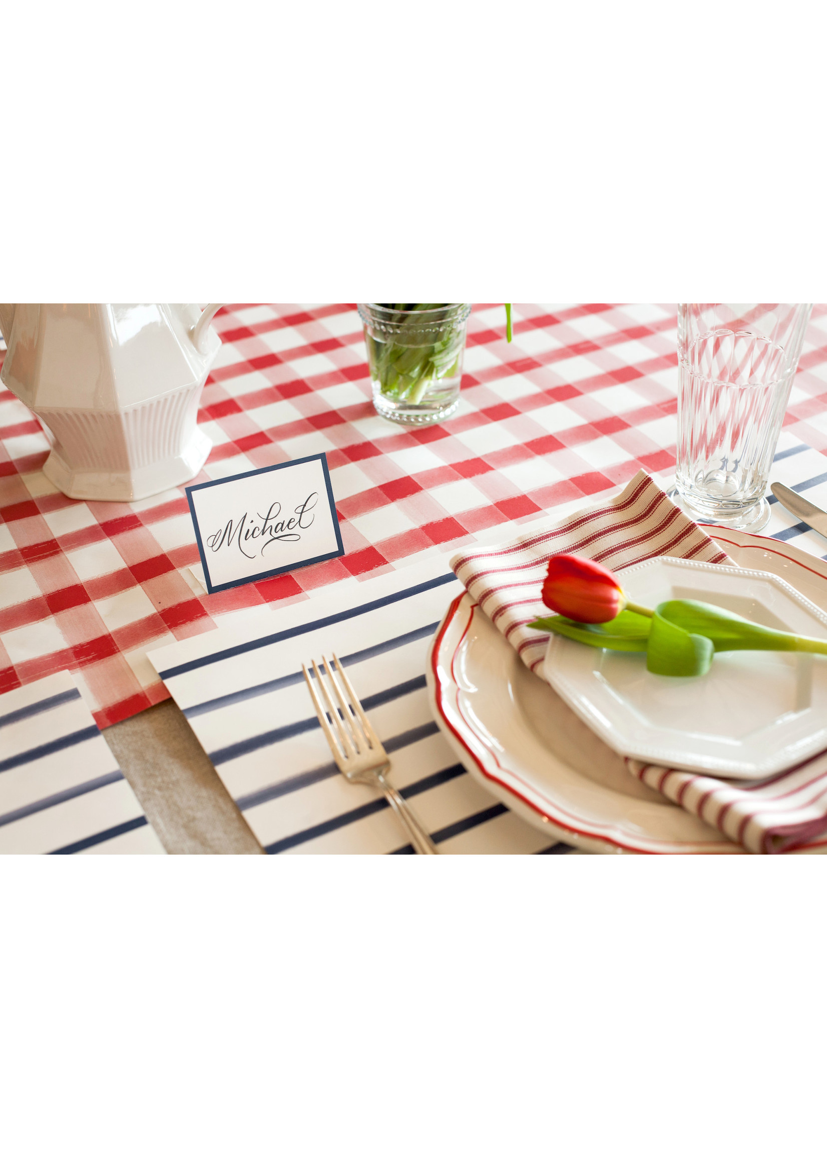 Hester & Cook Paper Placemats - Navy Stripe (24 sheets)