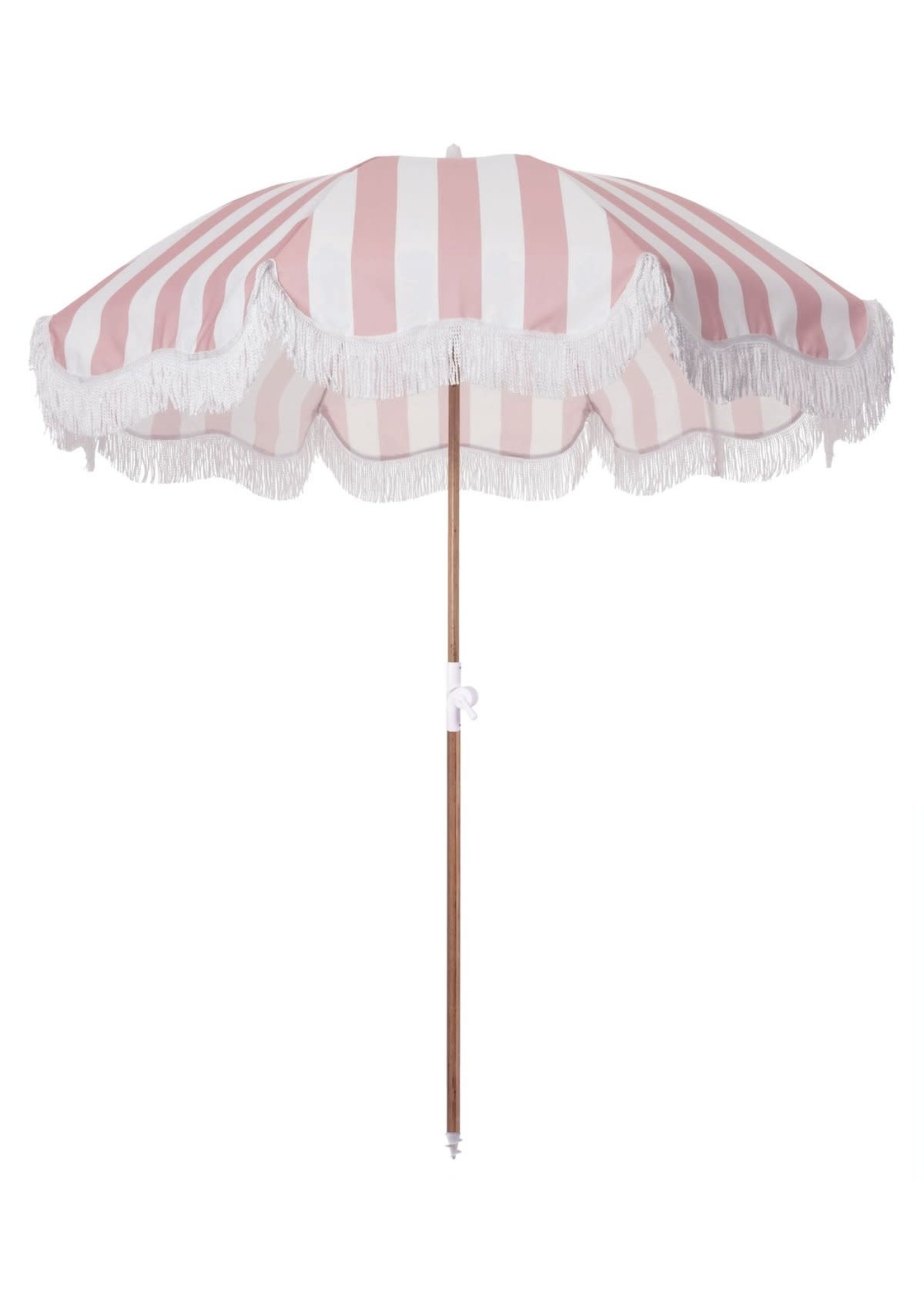 Holiday Beach Umbrella - Pink Crew Stripe