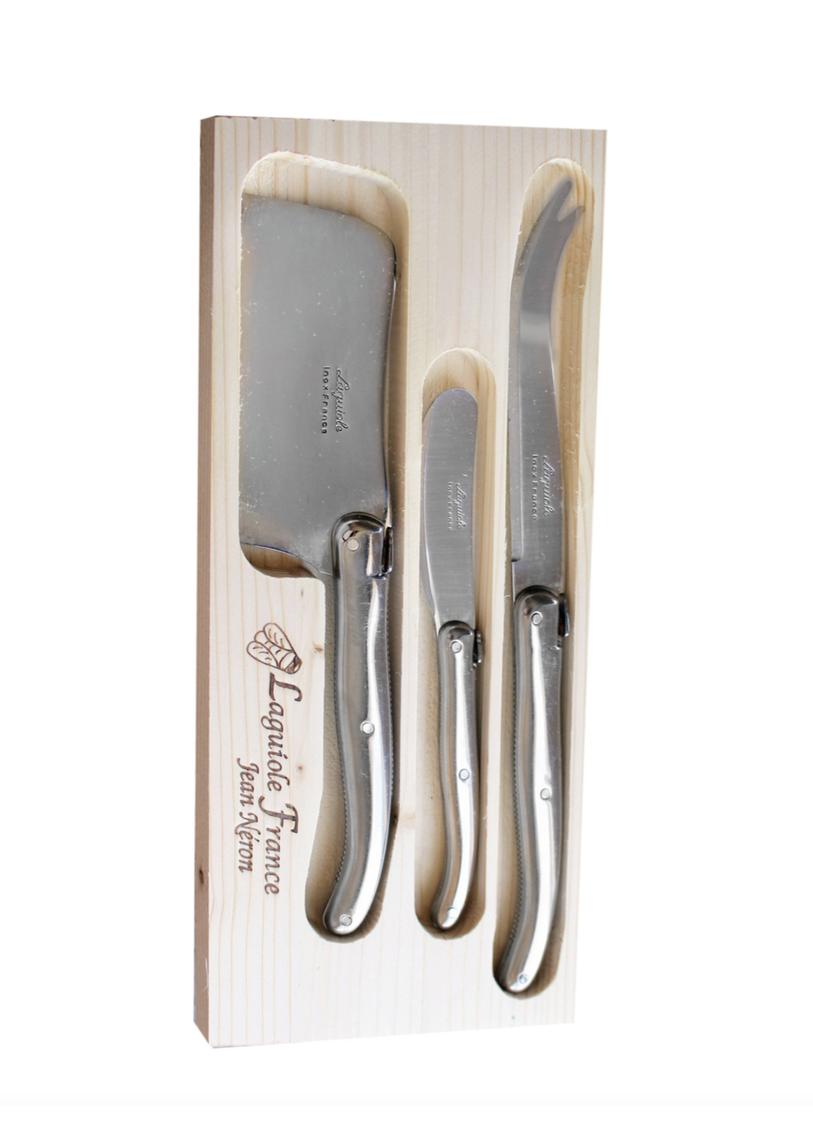 Laguiole Cheese Utensils - Stainless Steel Platine (set of 3)