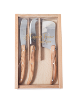 Laguiole Cheese Utensils - Olivewood (set of 3)