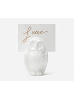Place Card Holder - White Owl  Large