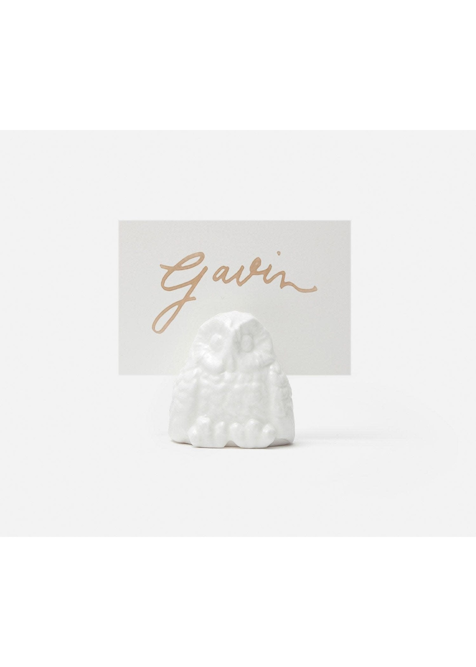 Place Card Holder - White Owl Small