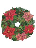 Hester & Cook Paper Placemats - Poinsettia Wreath