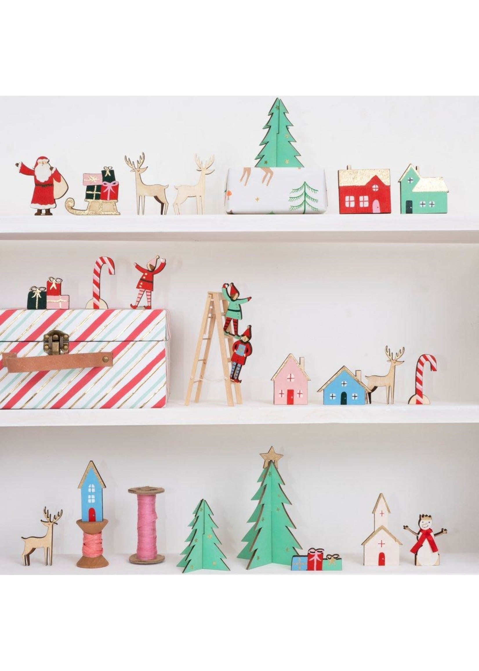 Advent Calendar - Festive Village Wooden - Maison Blue Advent Calendar - Festive Village Wooden - Maison Blue