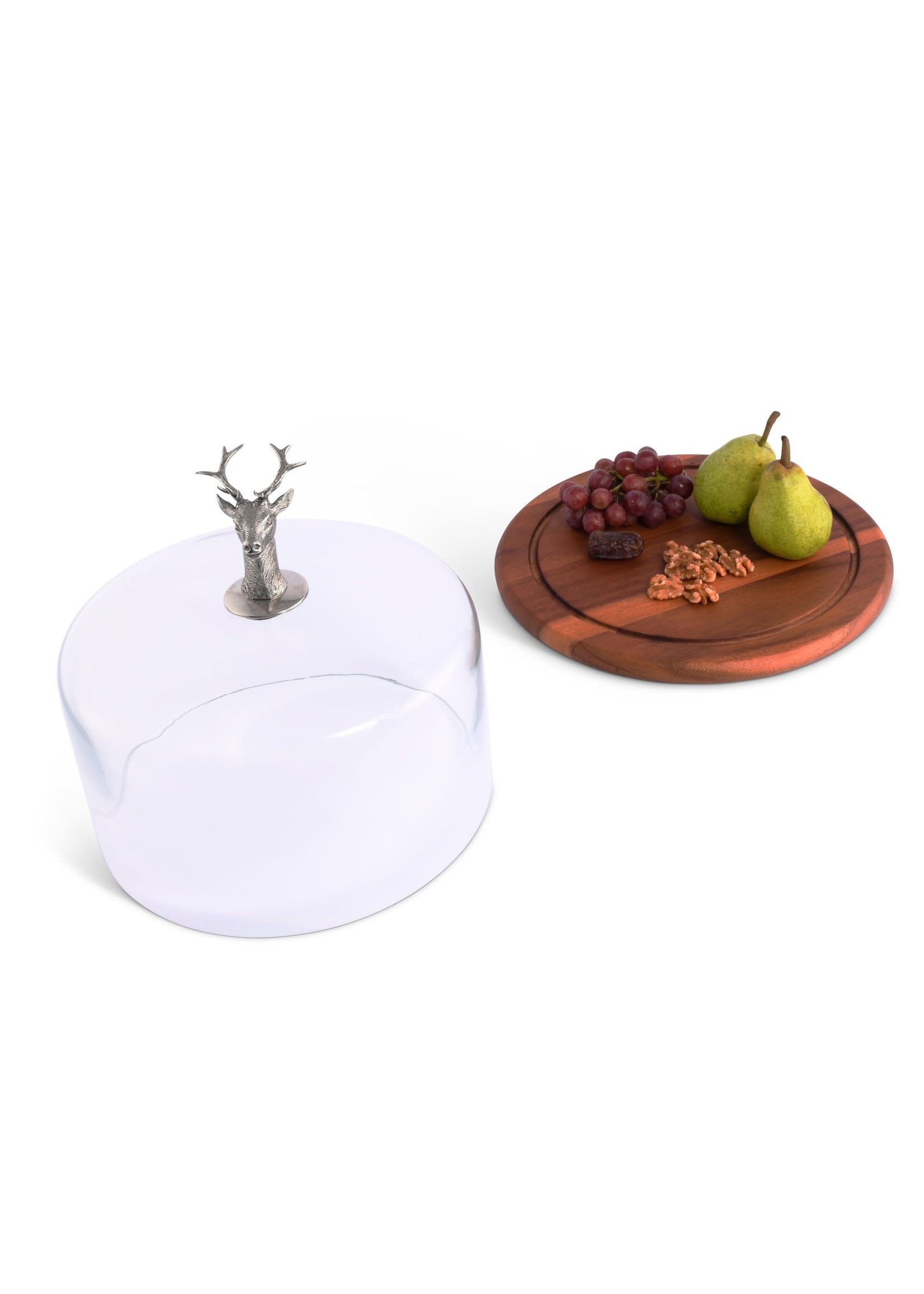 Covered Cheese/Dessert Plate - Elk - Wood Board Large