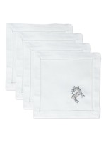 Henry Handwork Cocktail Napkin Set - Reindeer Silver