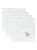 Henry Handwork Cocktail Napkin Set - Mod Tree Silver