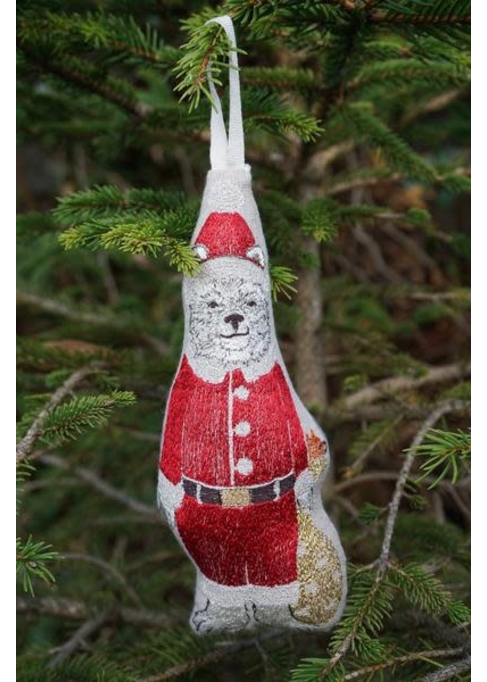 Coral and Tusk Ornament - Polar Bear Santa