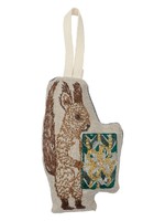 Coral and Tusk Ornament - Squirrel with Present