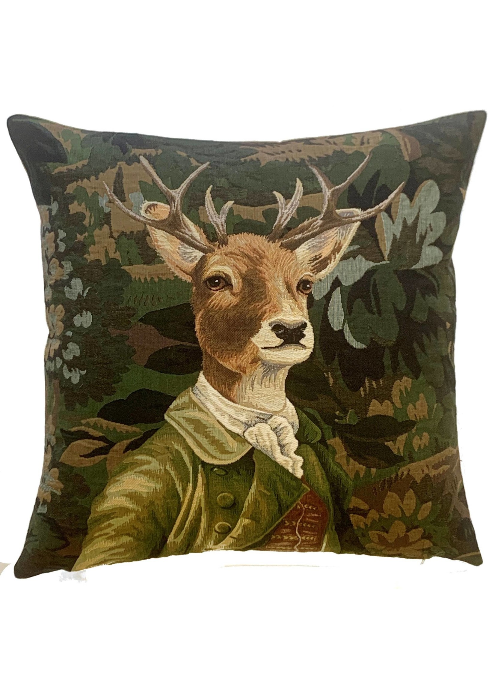 Pillow with Insert - Stag with Green Jacket
