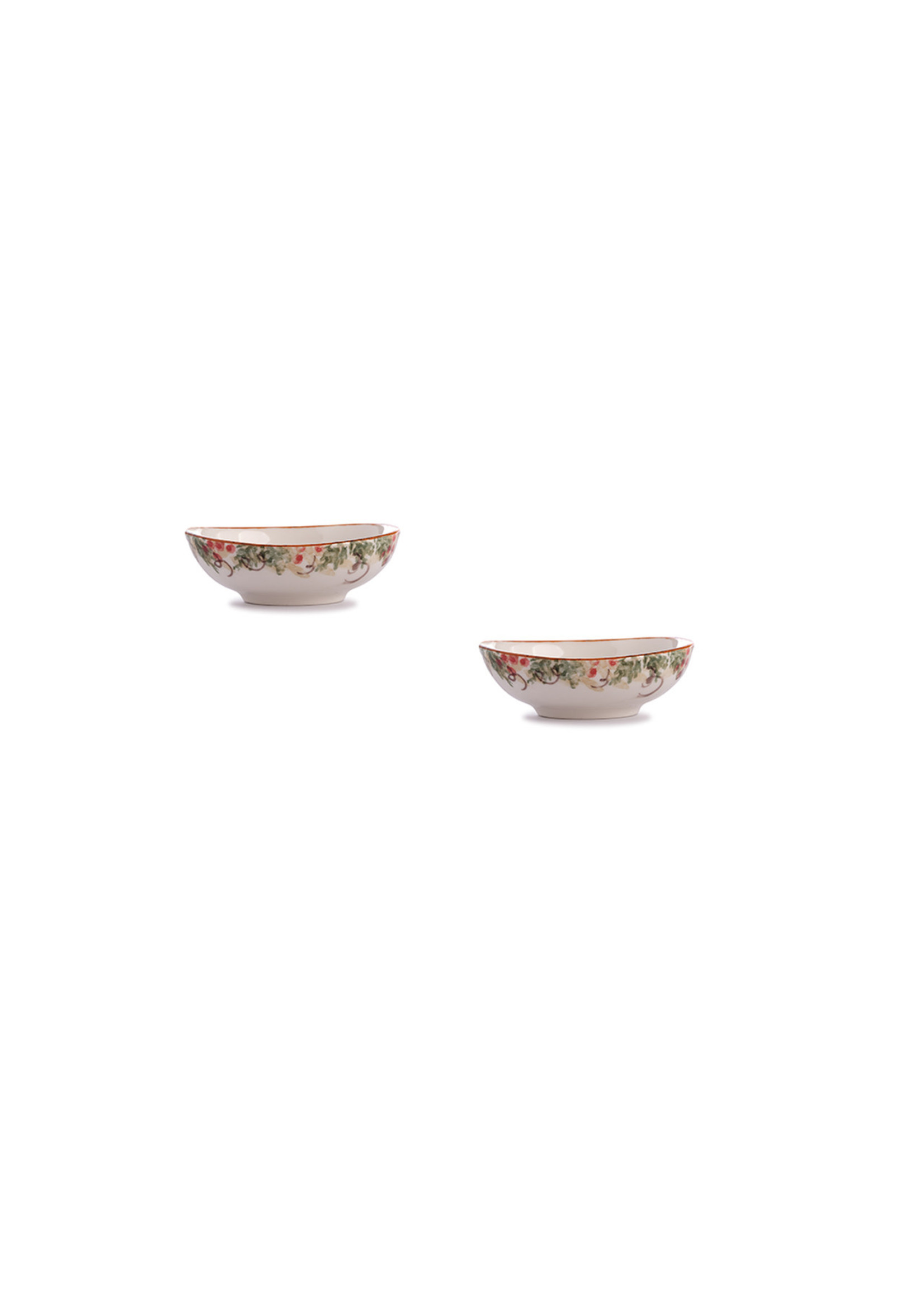 Arte Italica Natale - Small Oval Bowl  Set of 2
