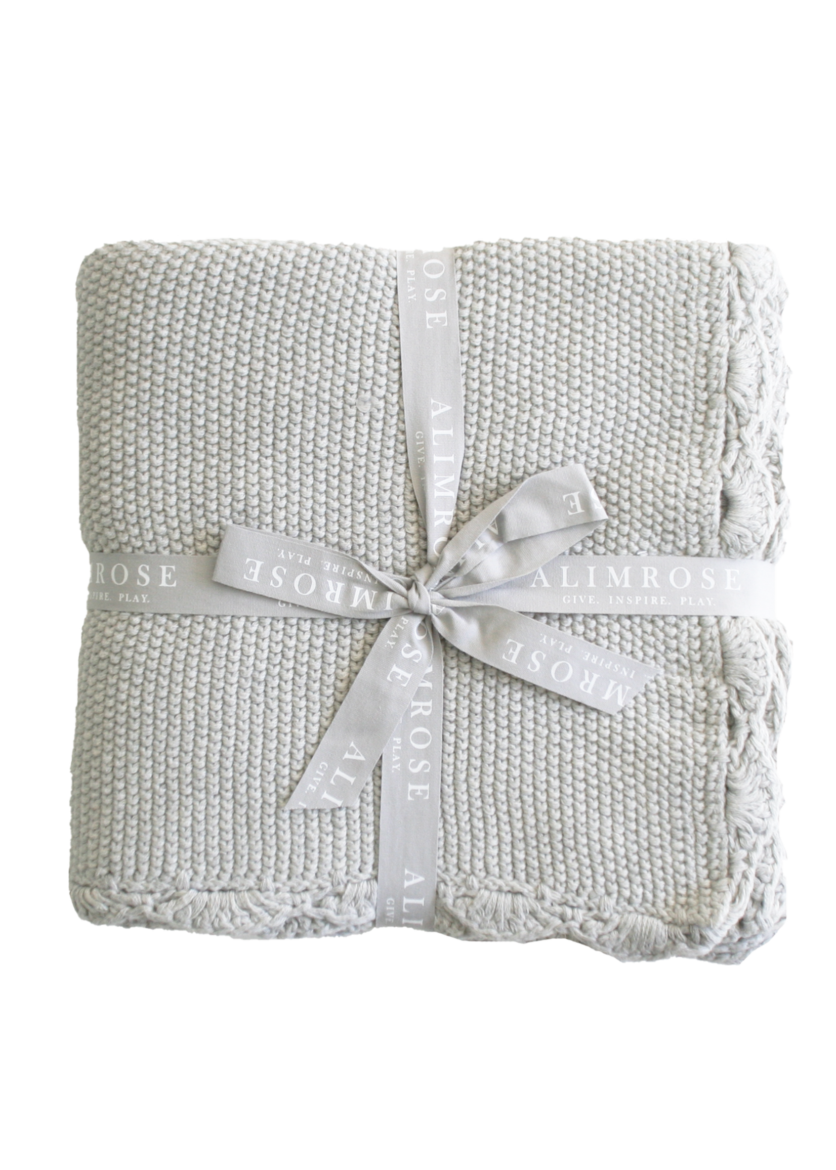 Baby Blanket - Organic Cotton Mini Moss Stitch - Grey
