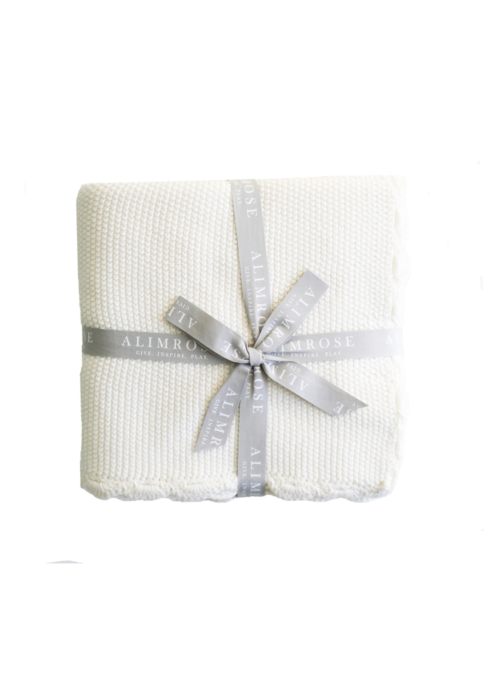 Baby Blanket - Organic Cotton Mini Moss Stitch -  Ivory