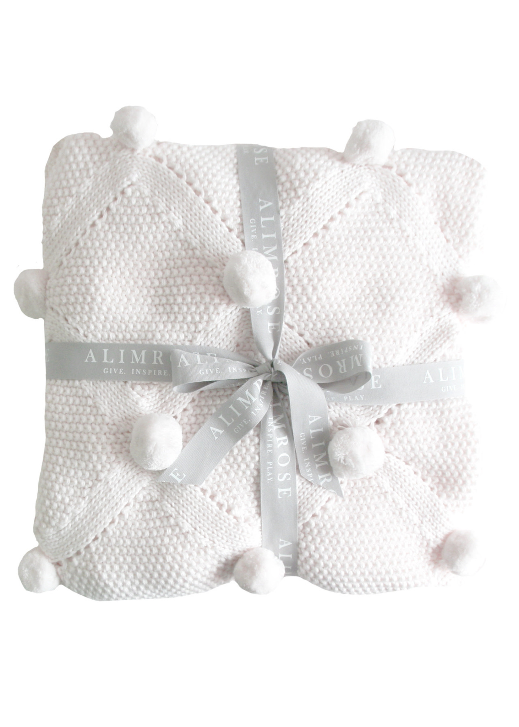 Baby Blanket - Pom Pom Ivory & Ivory