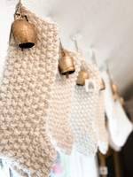 Hand Knit Stocking - White Large