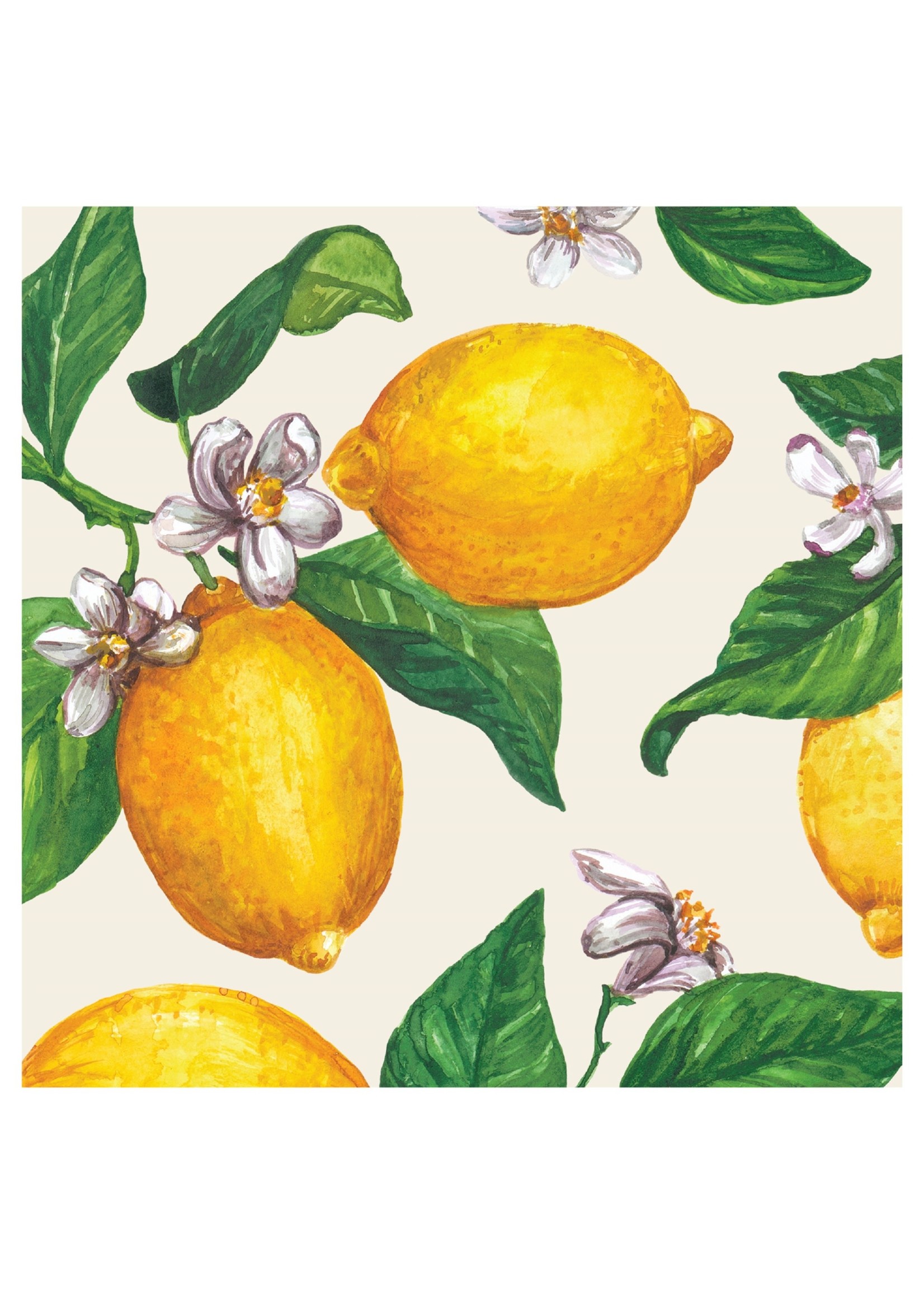 Hester & Cook Paper Cocktail Napkins - Lemons (pack of 20)