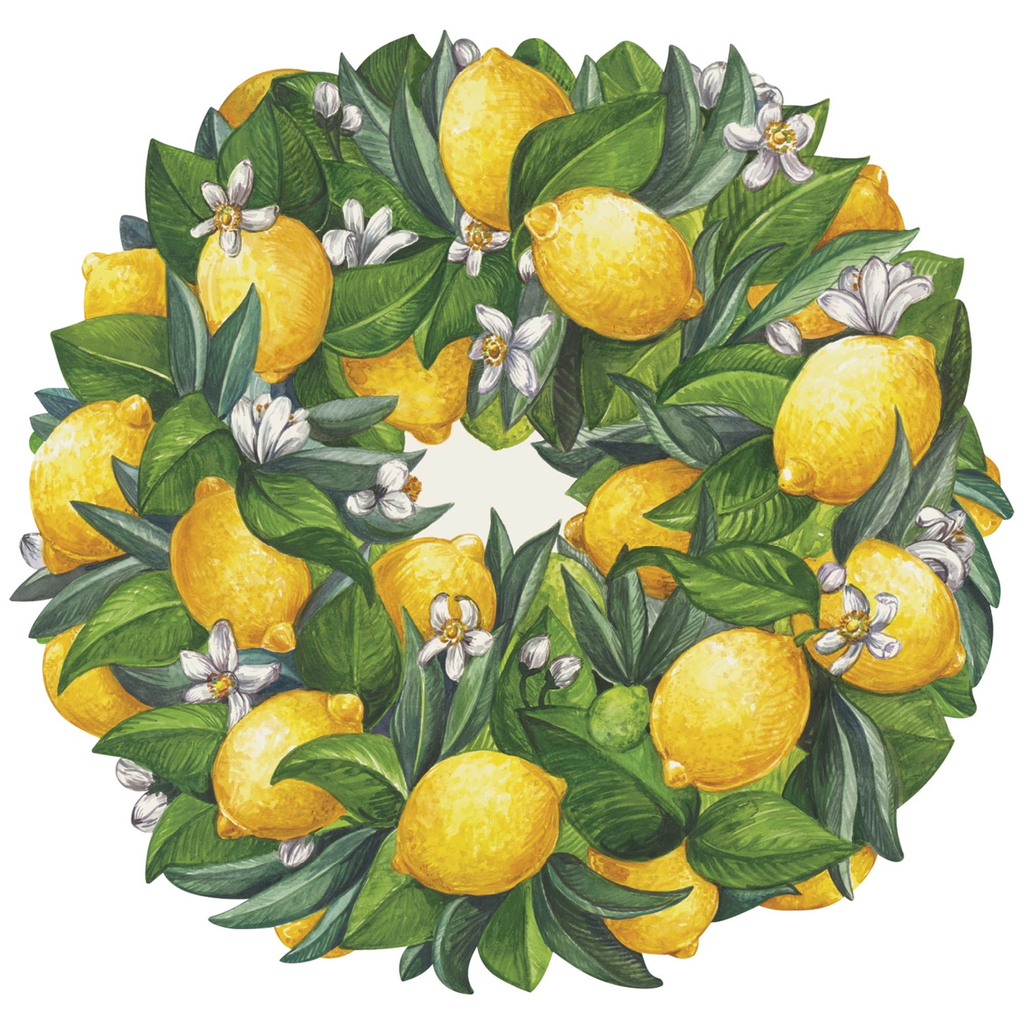 Paper Placemats Lemon Wreath (12 sheets) Maison Blue