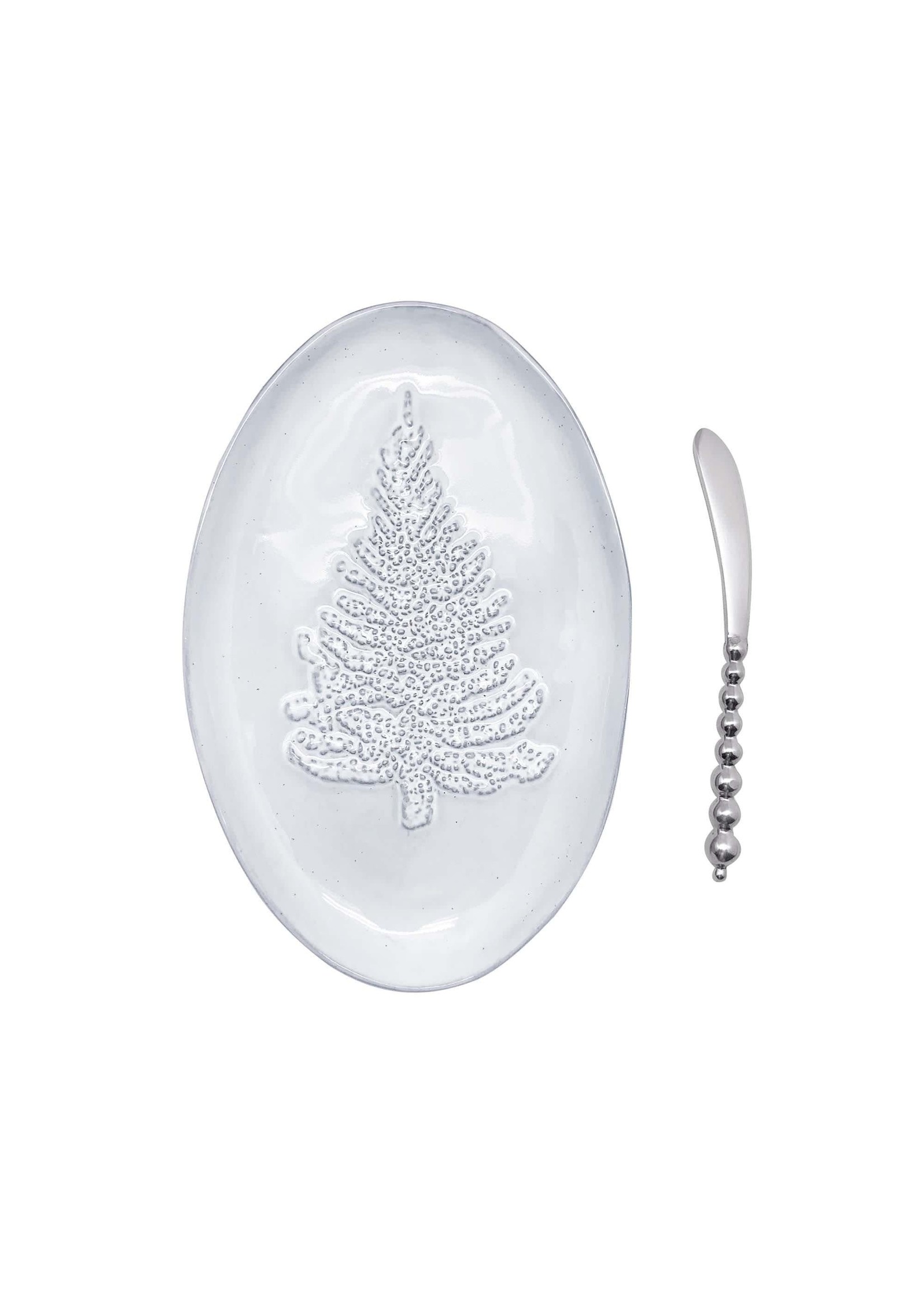 Ceramic Oval Tree Plate & Spreader