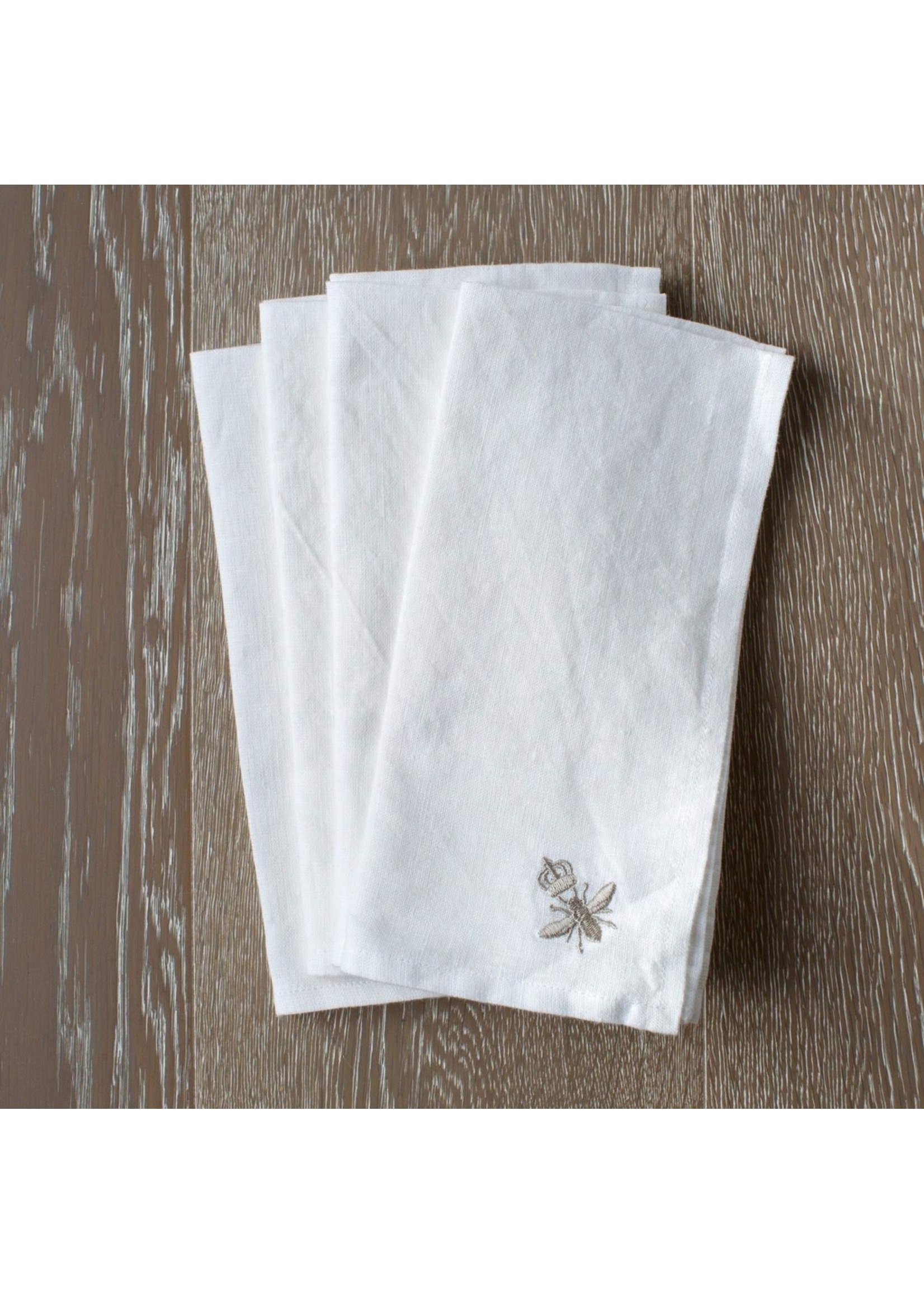 Crown Linen Washed Linen Napkins - Royal Bee (set of 4)