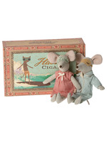 Maileg Mum & Dad Mice in Cigarbox