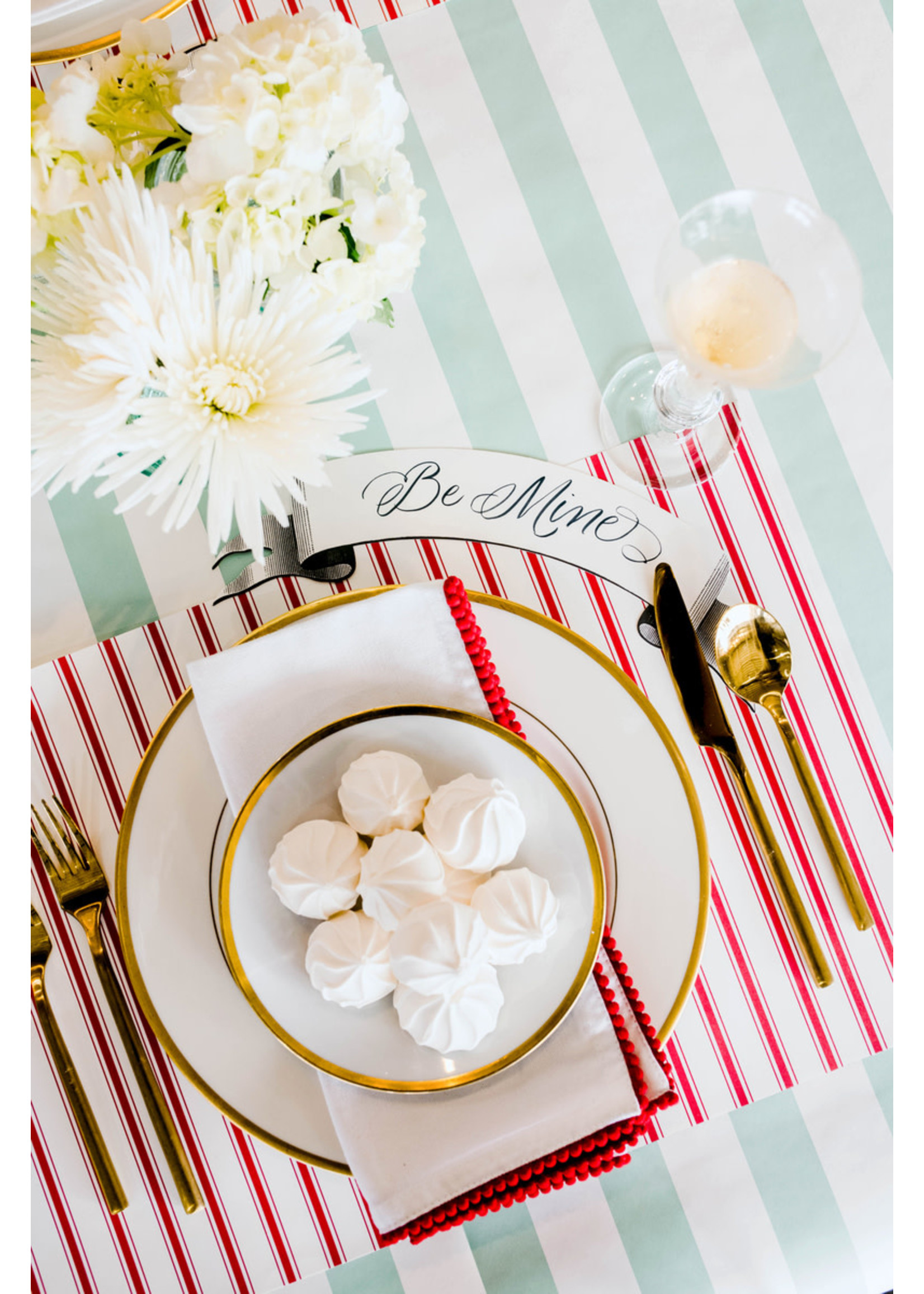 Hester & Cook Paper Placemats - Ribbon Stripe Red