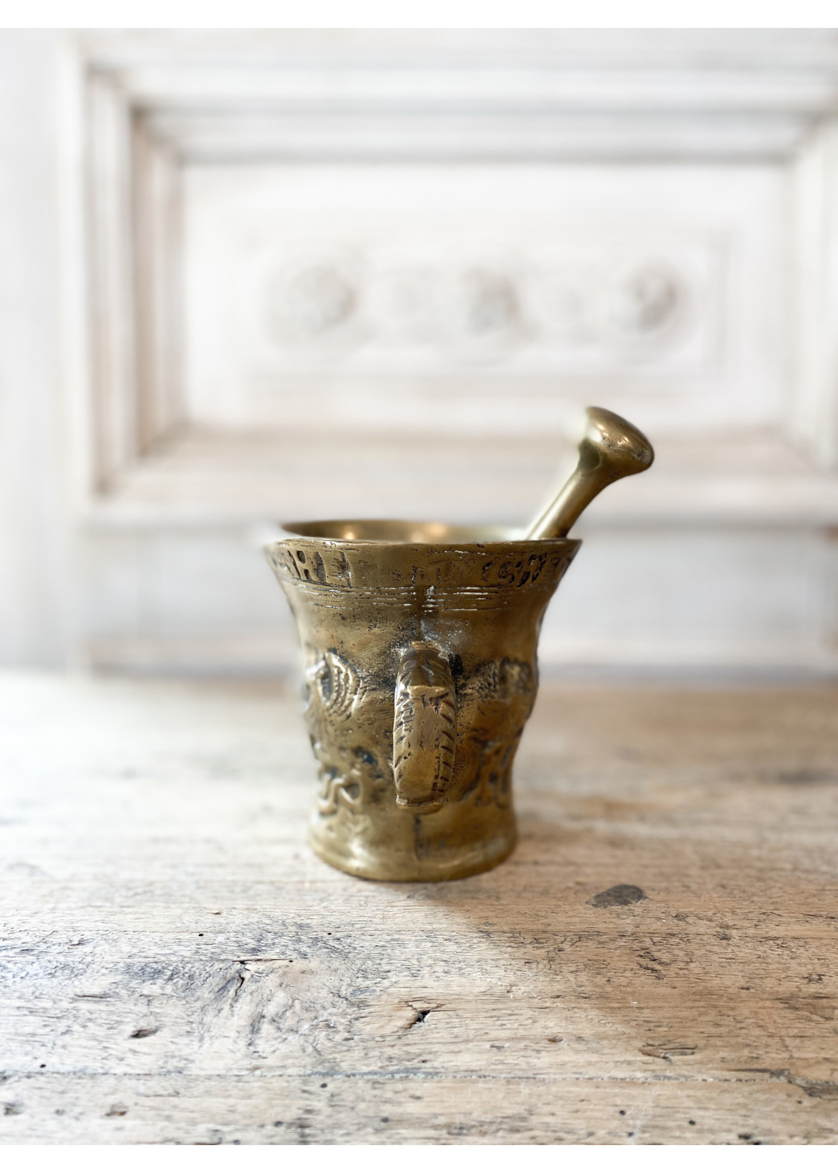Antique & Vintage Antique Brass Mortar & Pestle