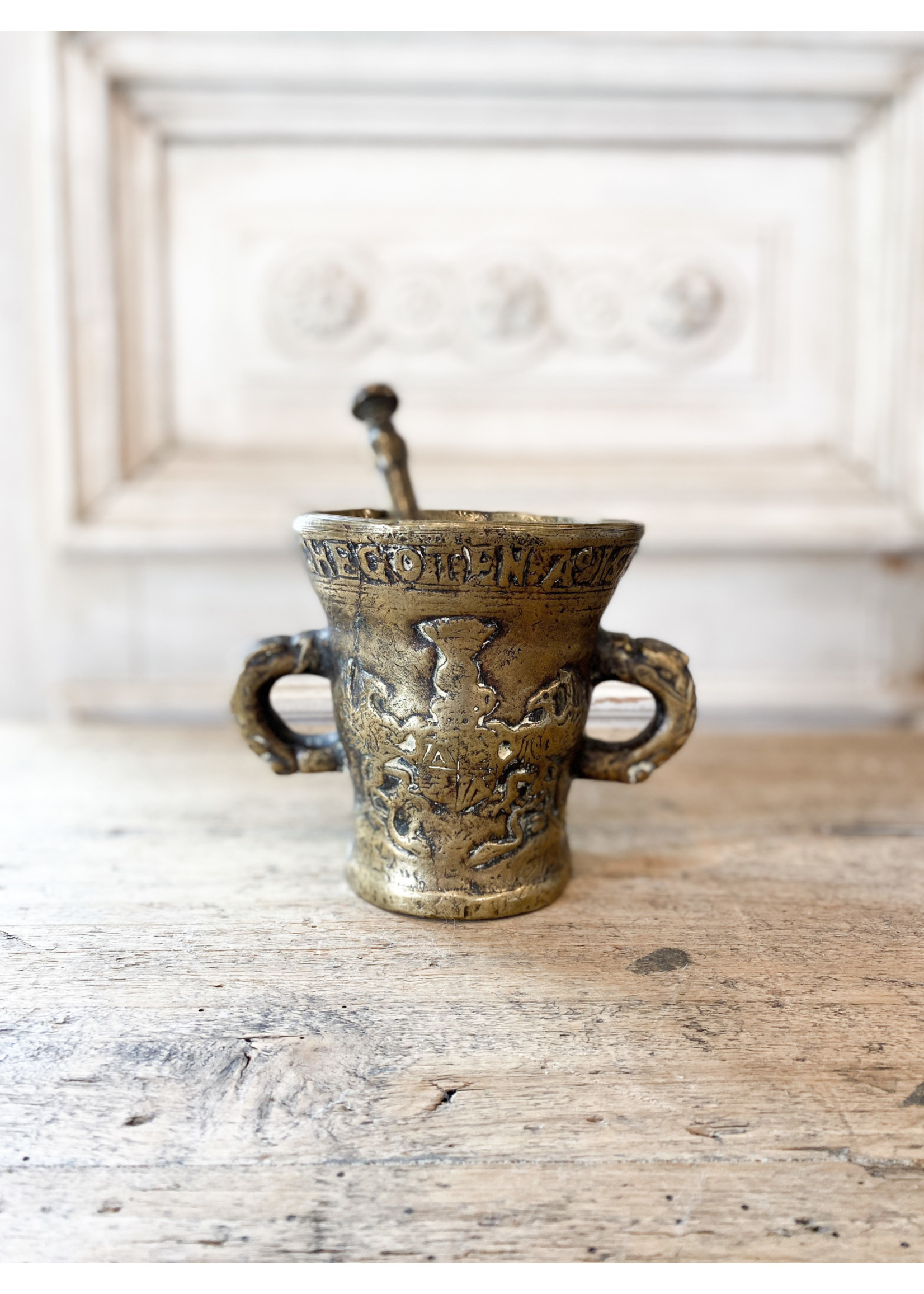 Antique & Vintage Antique Brass Mortar & Pestle