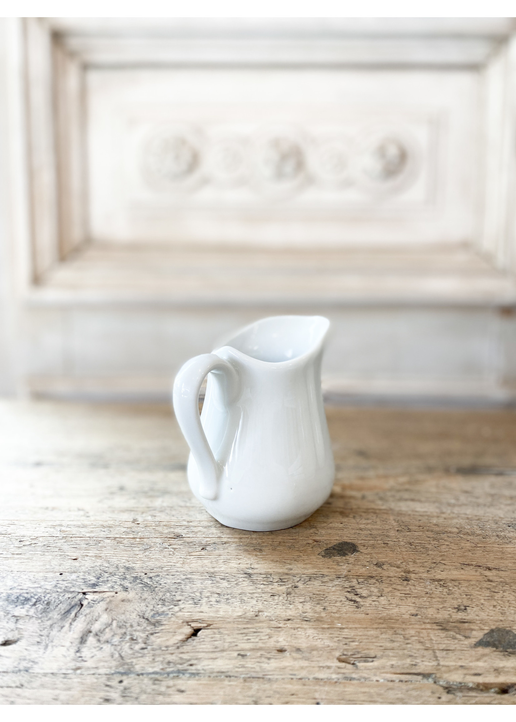 Antique & Vintage Vintage White Pitcher from France - Small