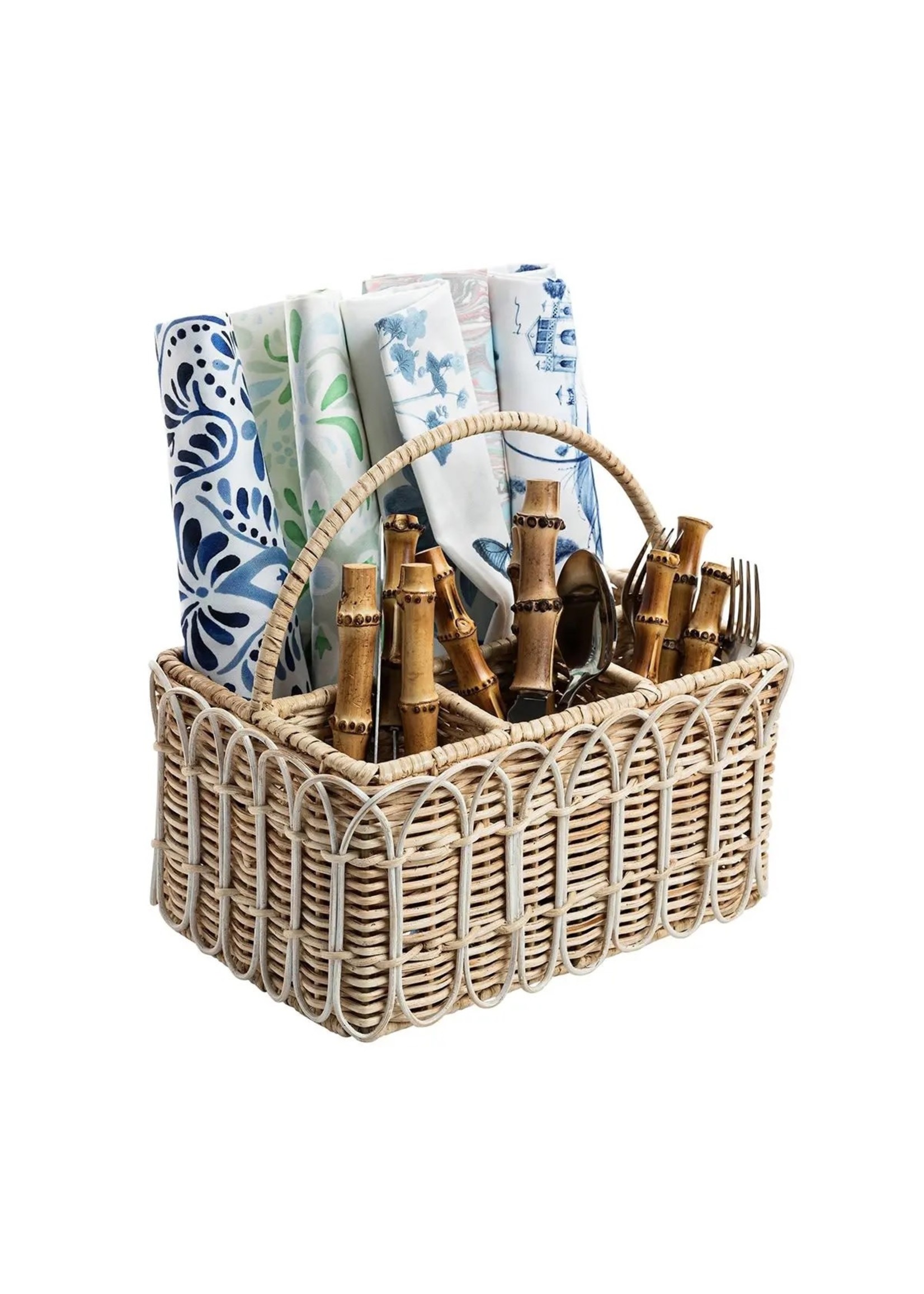 Juliska Silverware Caddy - Provence Rattan Whitewash