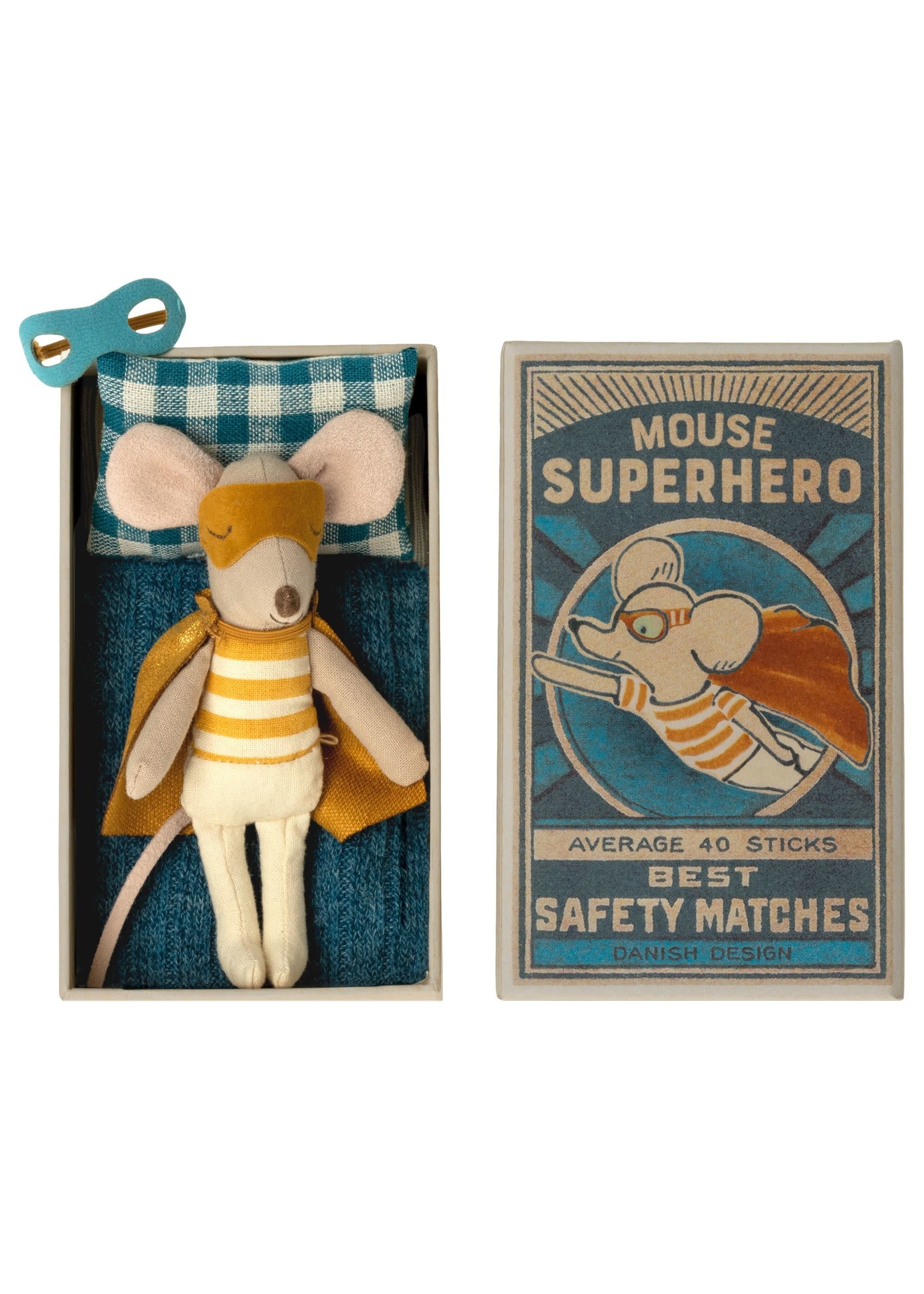 Maileg Little Brother Mouse - Superhero
