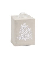 Henry Handwork Tissue Box Cover - Jardin Taupe with White