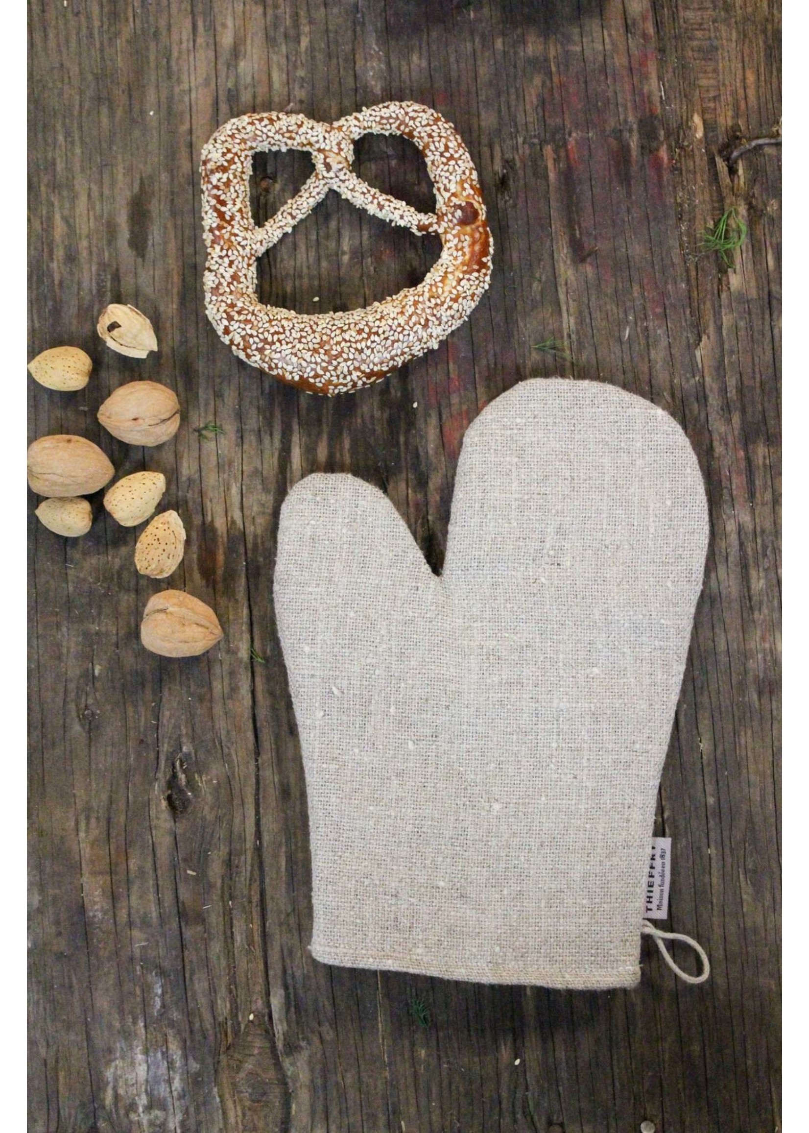 Oven Mitt Natural Linen Maison Blue