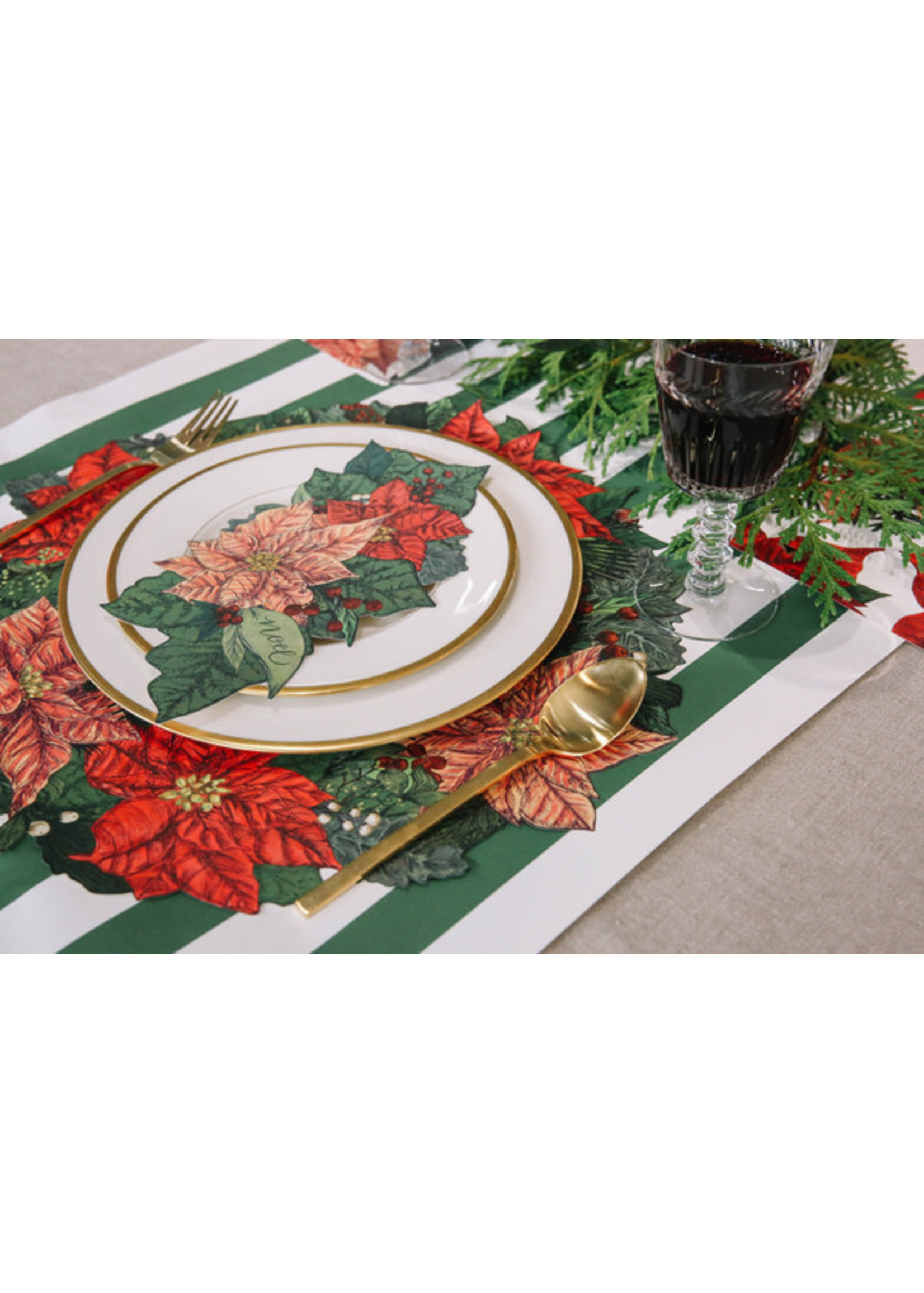 Hester & Cook Paper Placemats - Poinsettia Wreath