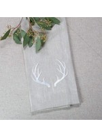 Crown Linen Towel - Antler - Flax with White
