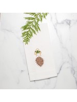 Crown Linen Towel - Pinecone Ornament