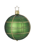 Ornament - Ball Green Dressy Check Matt 4"