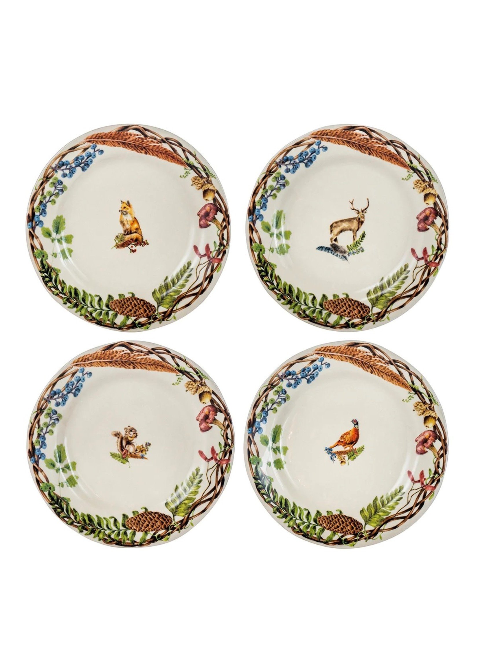 Juliska Forest Walk - Café au Lait Dessert/Salad Plate (set of 4)