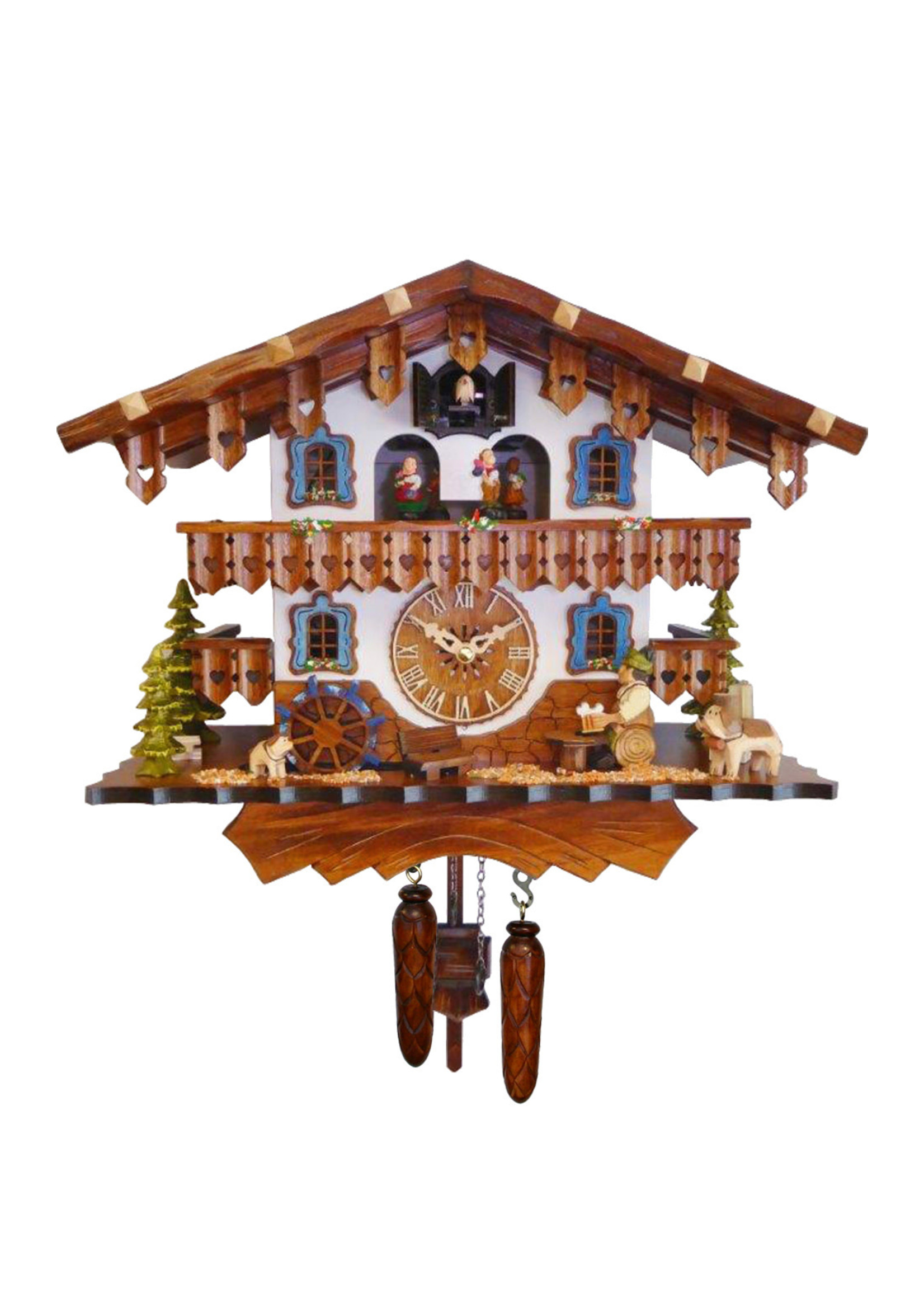 German Cuckoo Clock - Chalet with Blue (quartz)