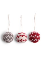 Ornament - Felt Ball - Set of 3