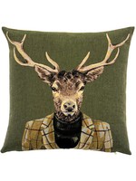 Pillow with Insert - Dressed Stag (green)