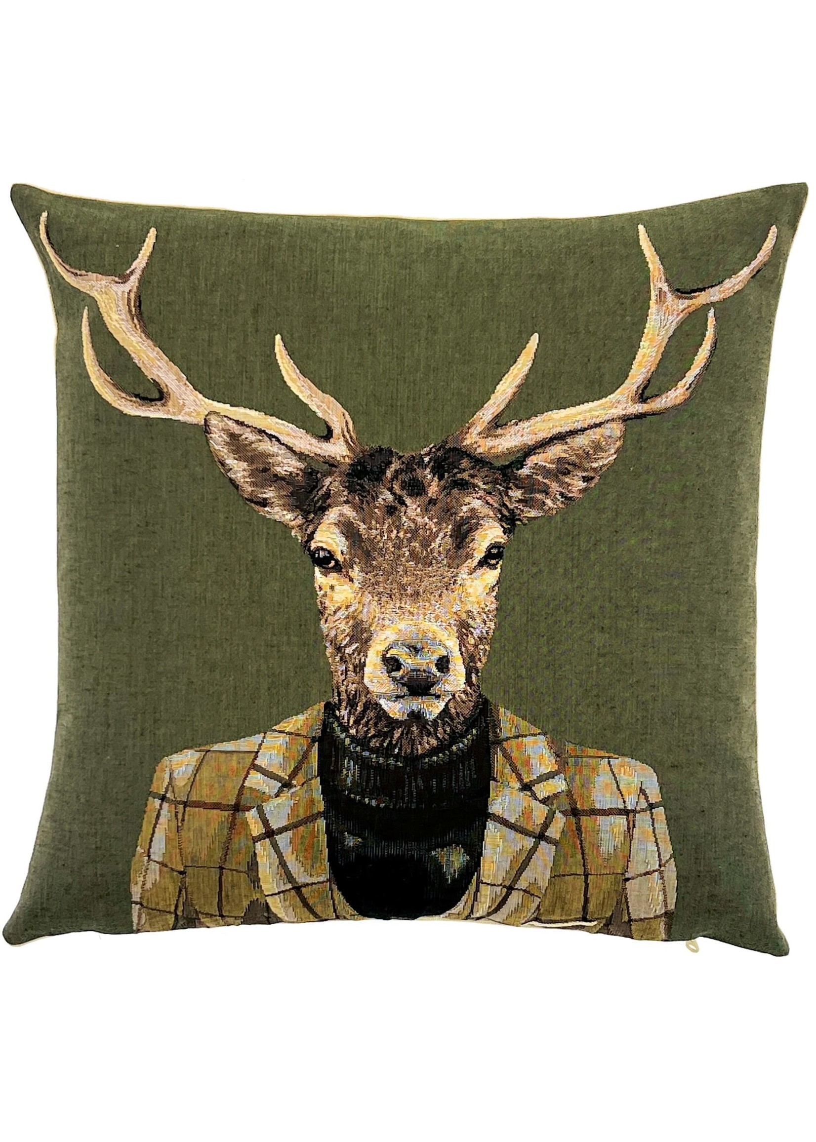 Pillow with Insert - Dressed Stag (green)