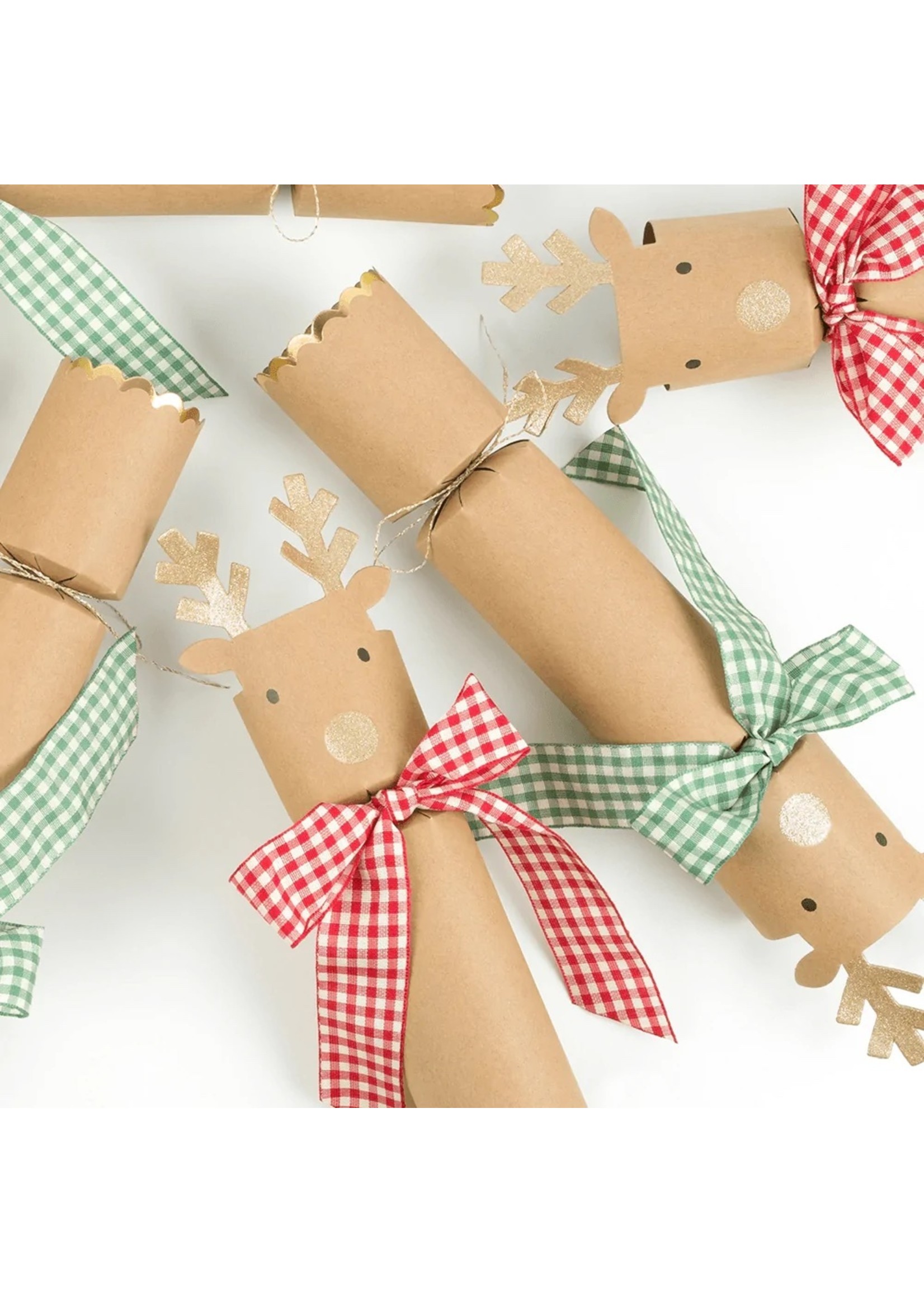 Meri Meri Christmas Crackers - Gingham Bow Reindeer