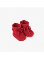 Garter Knit Baby Booties - Red 0-6M