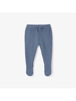 Garter Knit Baby Pant Footed - Slate 6M