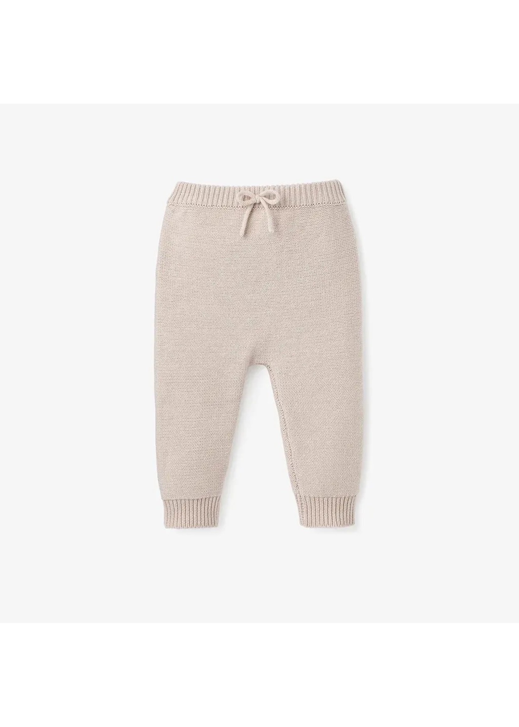 Garter Knit Baby Pant Taupe 12M