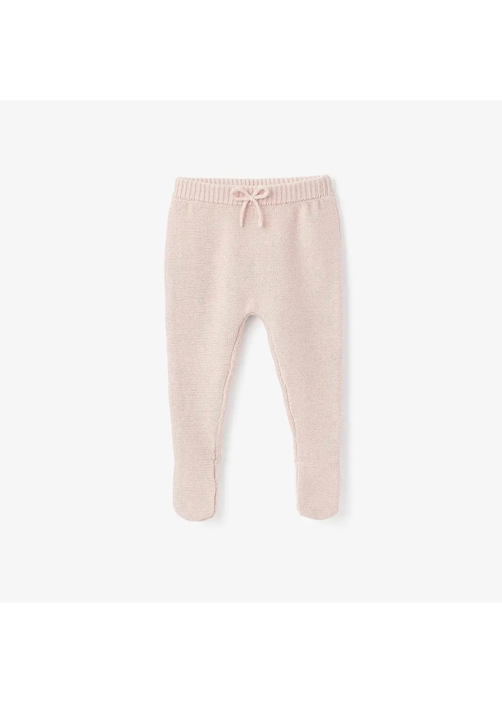 Garter Knit Footed Baby Pant Blush 6M