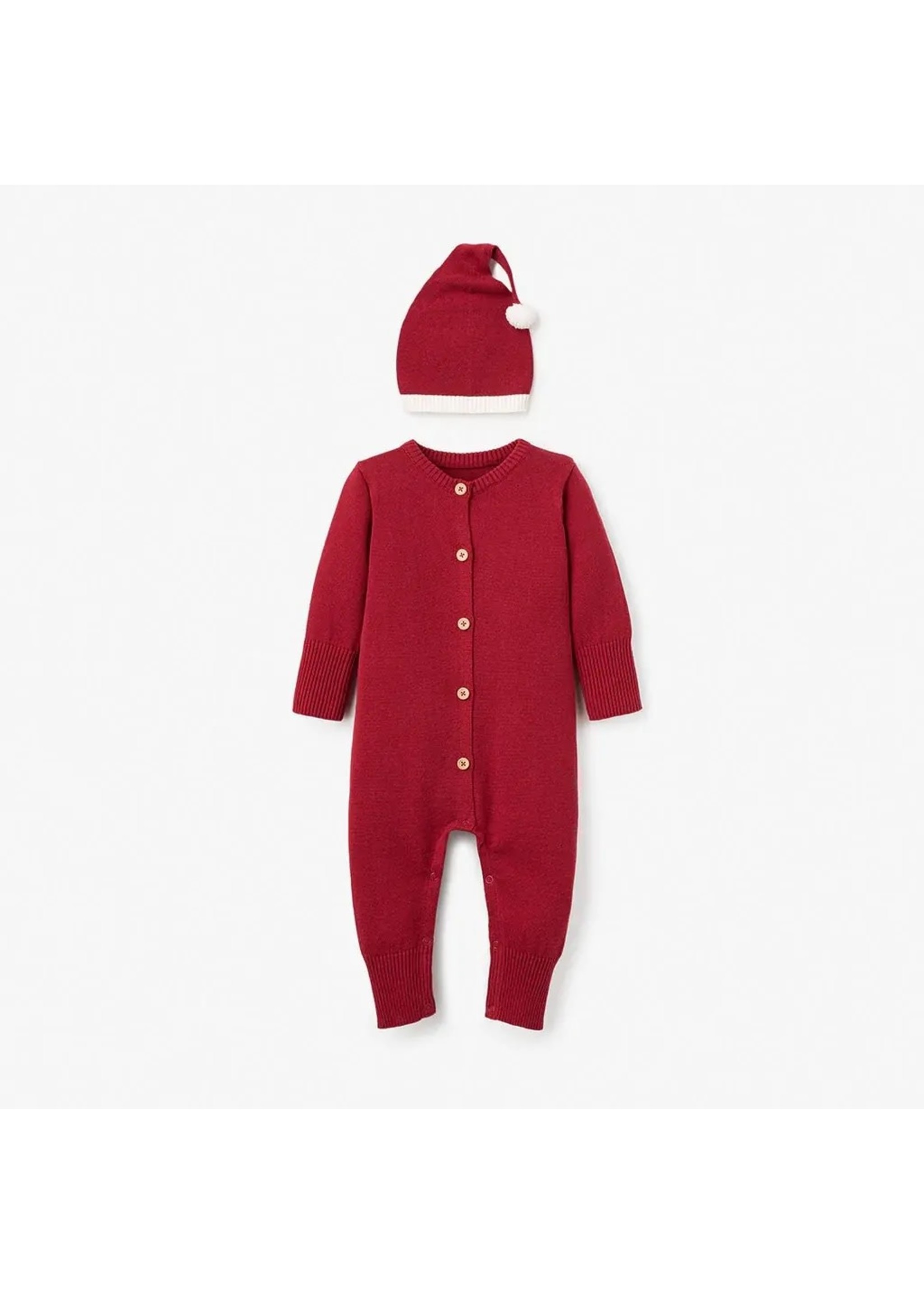 Jumpsuit - Santa Baby with Hat 6-9M