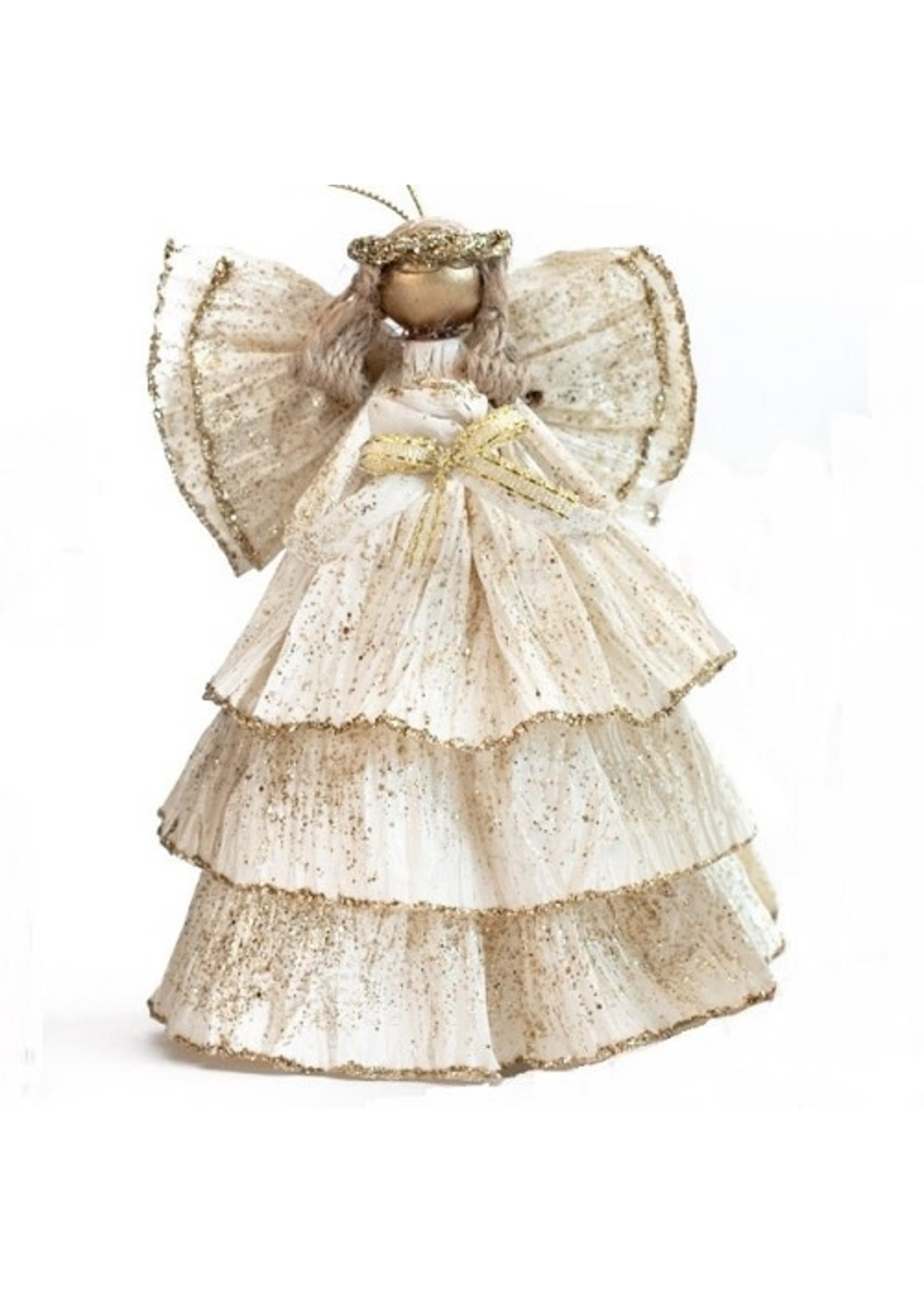 Ornament - Angel - Twine with Ballerina Skirt 5"