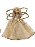 Ornament - Angel - Sinamay with Bow Gold 3.5"