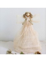 Tabletop/Tree Topper - Angel - Sinamay with Layered Dress 9”